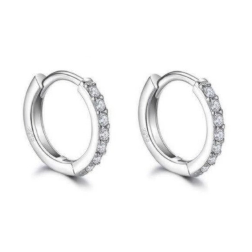 Sterling Silver Small Hoop Earrings 10MM - Picture 3 of 6